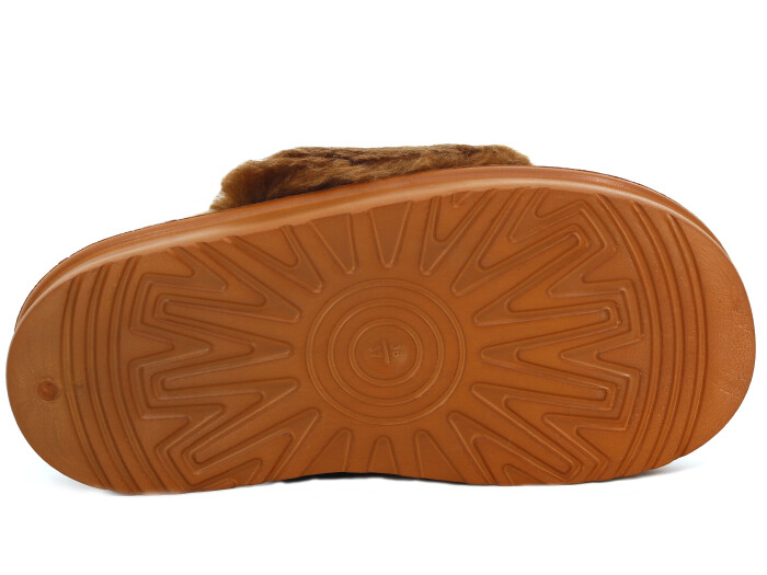 Auris Zenne Yakası Peluşlu Eva Ev Terliği Taba - 3