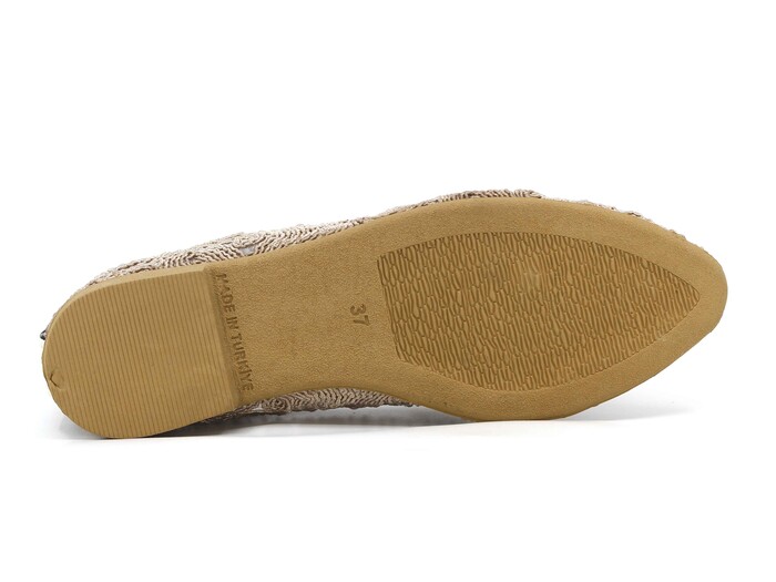 Power Zenne Dantelli Babet Ayakkabı Pudra - 3