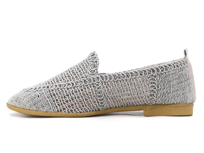 Power Zenne Örgü Dantelli Babet Ayakkabı Gri - Power (1)