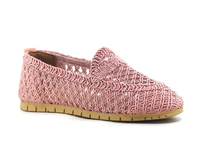 Power Zenne Örgü Dantelli Babet Ayakkabı Pudra - Power