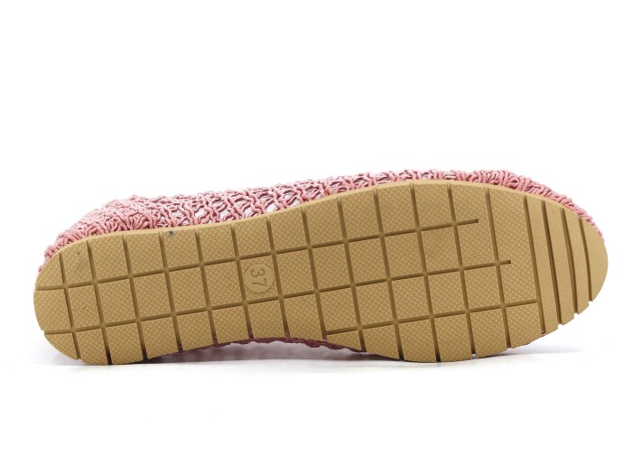 Power Zenne Örgü Dantelli Babet Ayakkabı Pudra - 3