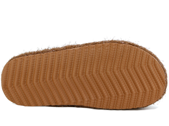Power Zenne Simli Home Peluş Ev Terliği Camel - 3