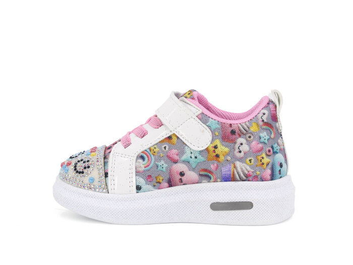 Pro Kids Bebe 5009 Işıklı Spor Ayakkabı Beyaz - Pembe - Pro Kids (1)