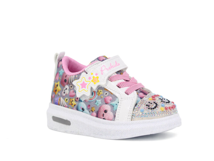 Pro Kids Bebe 5009 Işıklı Spor Ayakkabı Beyaz - Pembe - 1