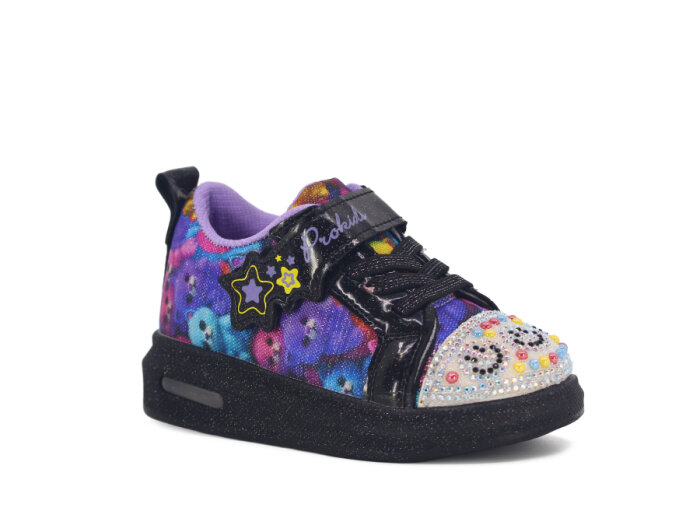Pro Kids Bebe 5009 Işıklı Spor Ayakkabı Siyah - Lila - 1