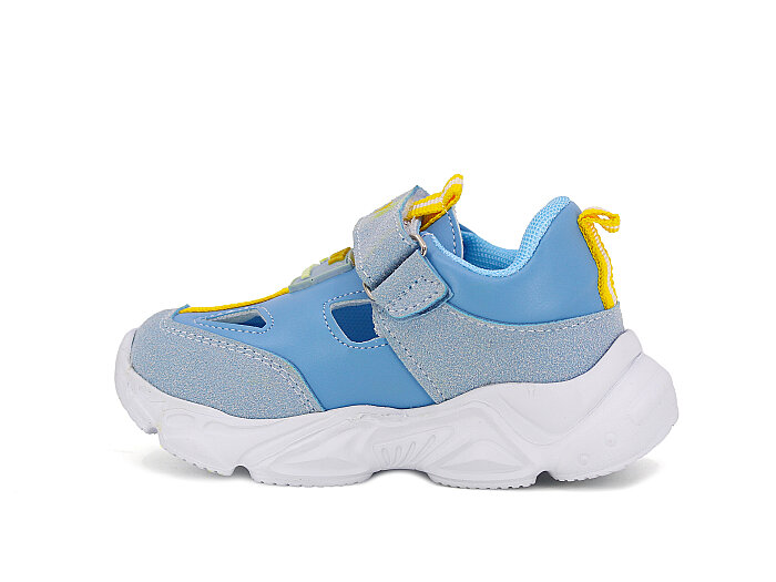 Pro Kids Bebe 6007 Işıklı Kutulu Spor Ayakkabı Bebe Mavisi - Sarı - Pro Kids (1)