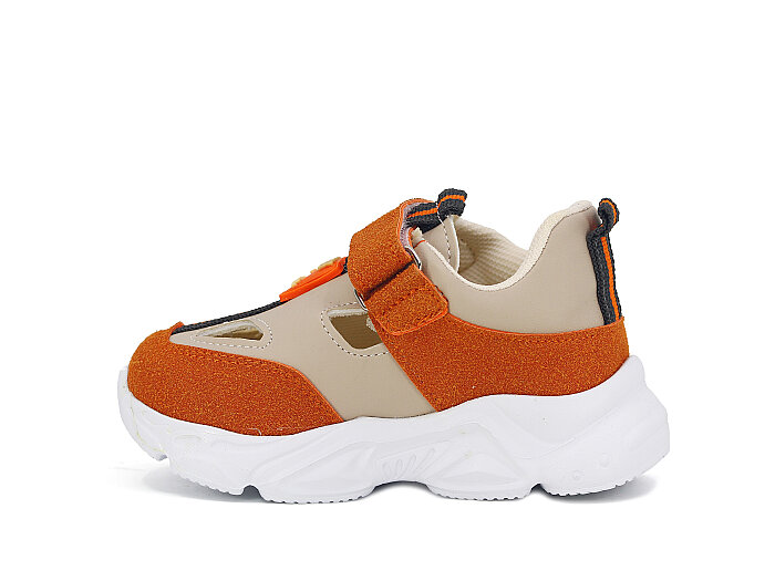 Pro Kids Bebe 6007 Işıklı Kutulu Spor Ayakkabı Bej - Turuncu - Pro Kids (1)