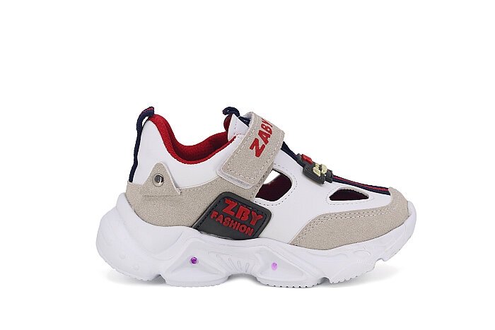 Pro Kids Bebe 6007 Işıklı Kutulu Spor Ayakkabı Beyaz - Kırmızı - 3