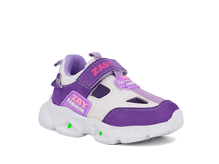 Pro Kids Bebe 6007 Işıklı Kutulu Spor Ayakkabı Beyaz - Lila 