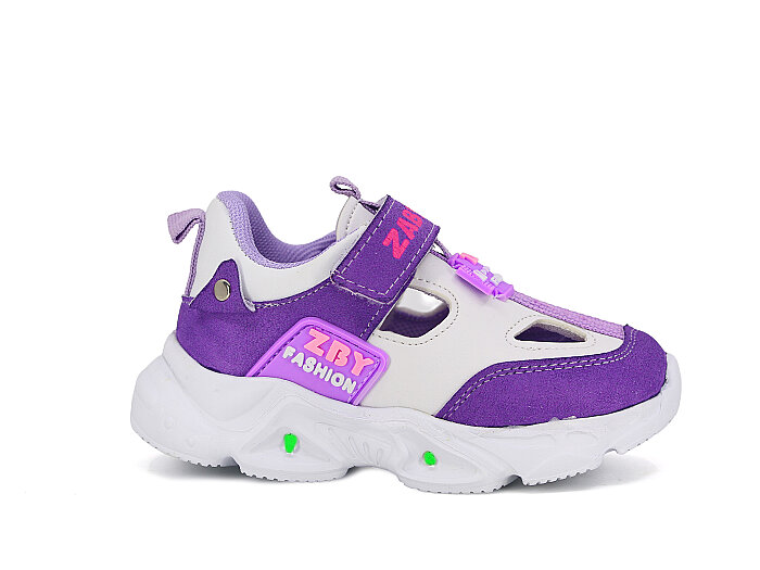 Pro Kids Bebe 6007 Işıklı Kutulu Spor Ayakkabı Beyaz - Lila - Pro Kids (1)