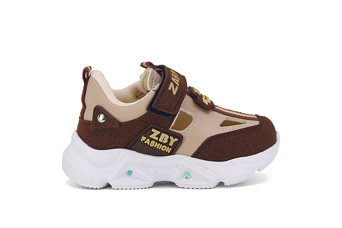 Pro Kids Bebe 6007 Işıklı Kutulu Spor Ayakkabı Kahve - Bej - 3