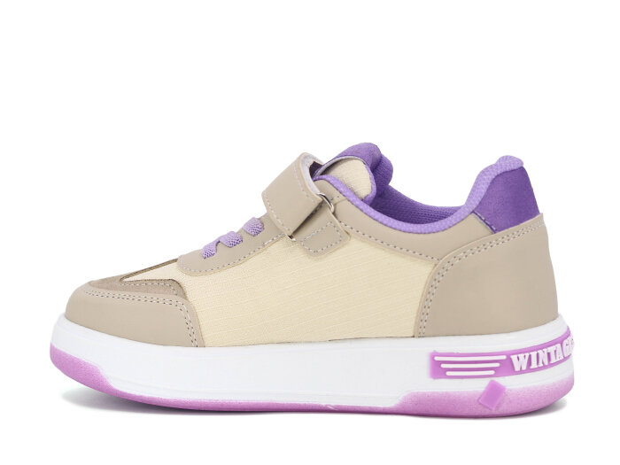 Pro Kids Filet 5002 Spor Ayakkabı Bej - Lila - Pro Kids (1)