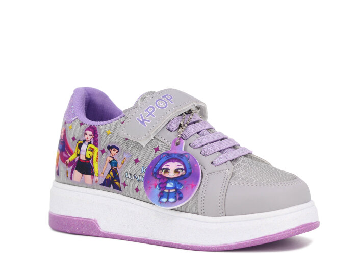 Pro Kids Filet 5005 Spor Ayakkabı Gri - Lila - Pro Kids