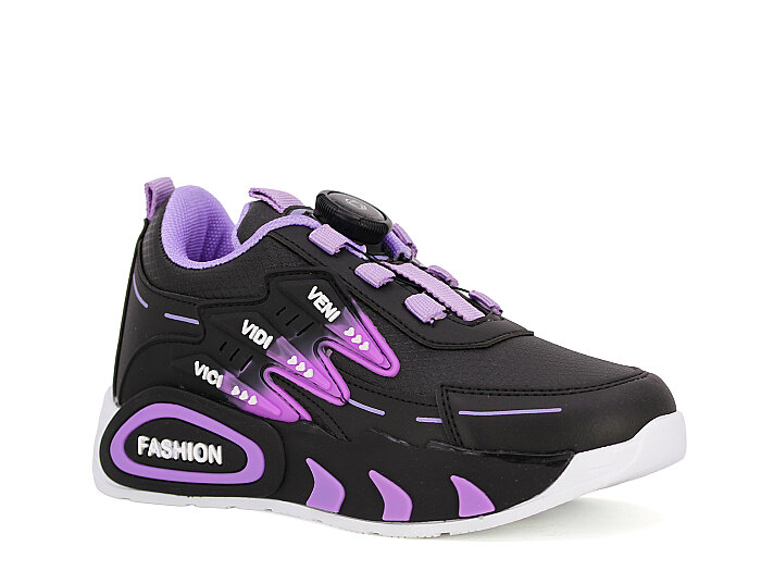 Pro Kids Filet Cilt 5004 Spor Ayakkabı Siyah - Lila - Pro Kids