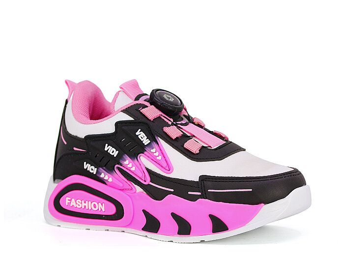Pro Kids Filet Cilt 5004 Spor Ayakkabı Siyah - Pembe - Pro Kids