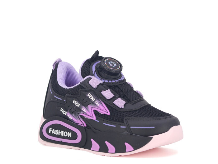 Pro Kids Patik 5004 Spor Ayakkabı Siyah - Lila - Pro Kids