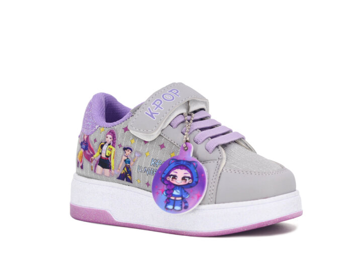 Pro Kids Patik 5005 Spor Ayakkabı Gri - Lila - 1