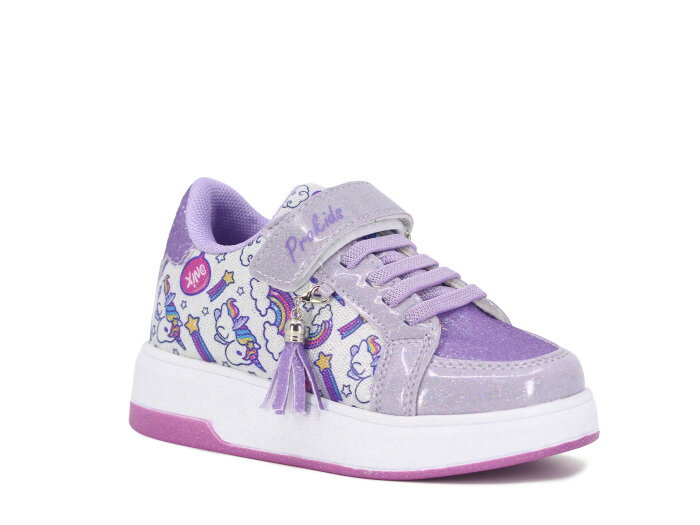 Pro Kids Patik 5008 Spor Ayakkabı Gümüş - Lila - Pro Kids