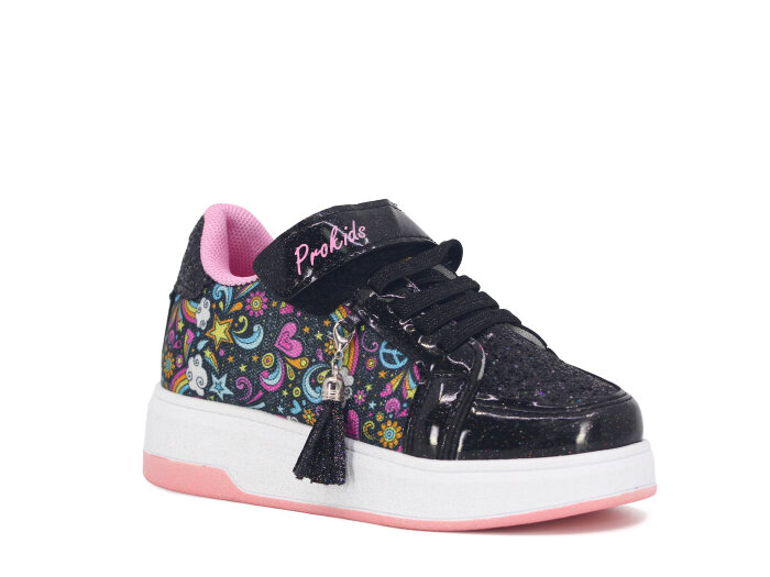 Pro Kids Patik 5008 Spor Ayakkabı Siyah - Pembe - Pro Kids