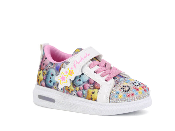 Pro Kids Patik 5009 Işıklı Spor Ayakkabı Beyaz - Pembe - 1