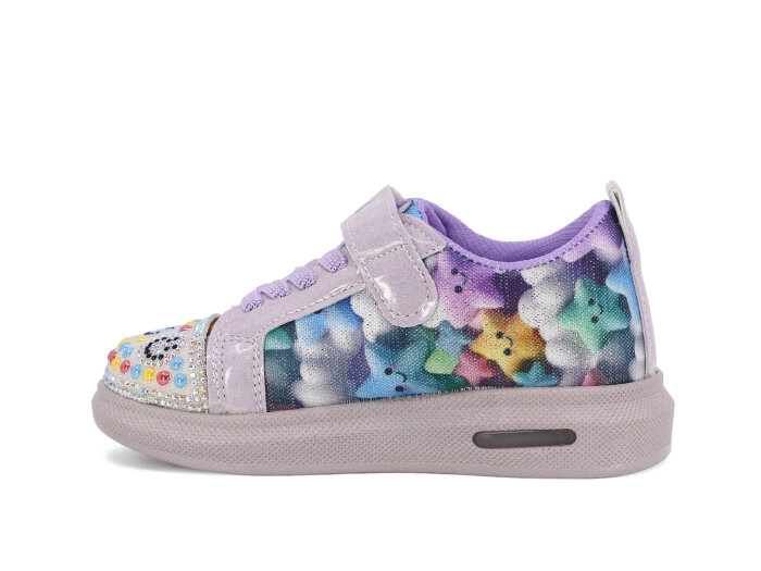 Pro Kids Patik 5009 Işıklı Spor Ayakkabı Gümüş - Lila - 2