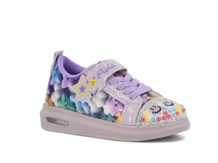Pro Kids Patik 5009 Işıklı Spor Ayakkabı Gümüş - Lila - 1