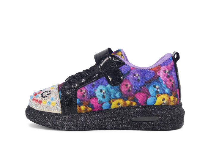Pro Kids Patik 5009 Işıklı Spor Ayakkabı Siyah - Lila - Pro Kids (1)