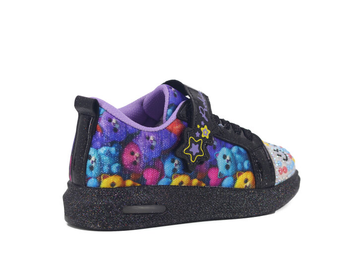 Pro Kids Patik 5009 Işıklı Spor Ayakkabı Siyah - Lila - 3