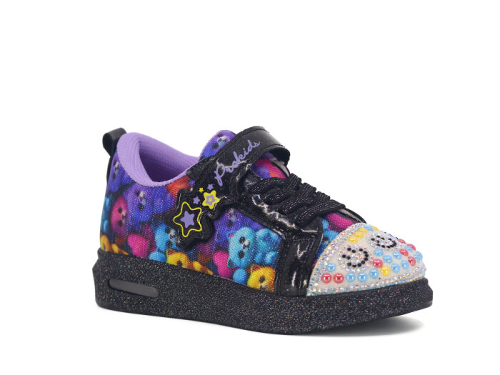 Pro Kids Patik 5009 Işıklı Spor Ayakkabı Siyah - Lila - 1