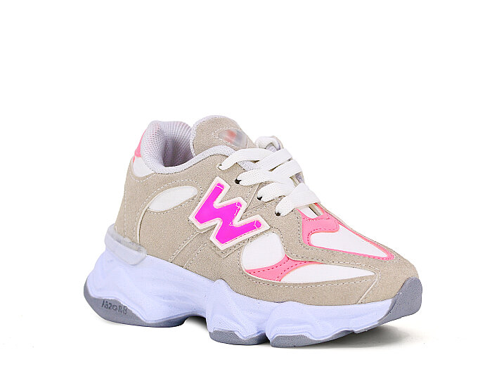 Pro Kids Patik 5055 Cilt Kutulu Spor Ayakkabı Gri - Pembe - Pro Kids