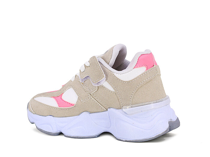 Pro Kids Patik 5055 Cilt Kutulu Spor Ayakkabı Gri - Pembe - Pro Kids (1)