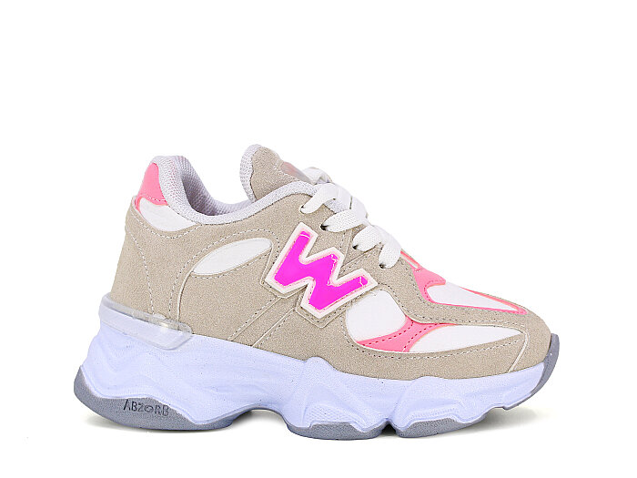 Pro Kids Patik 5055 Cilt Kutulu Spor Ayakkabı Gri - Pembe - 3