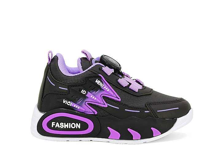 Pro Kids Patik Cilt 5004 Spor Ayakkabı Siyah - Lila - 3