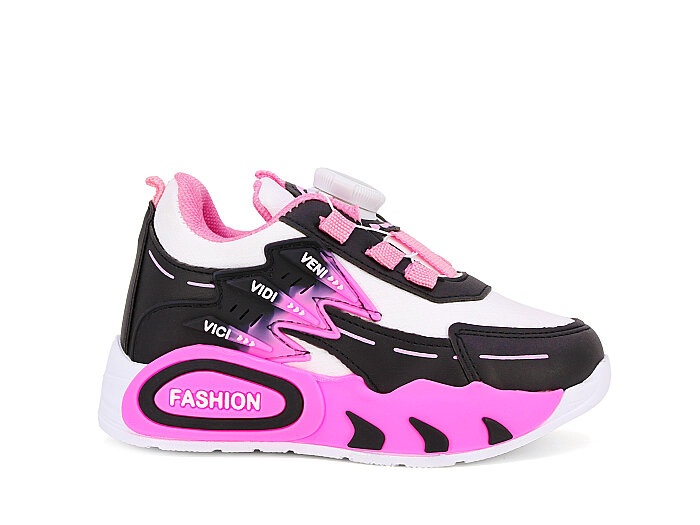 Pro Kids Patik Cilt 5004 Spor Ayakkabı Siyah - Pembe - 3