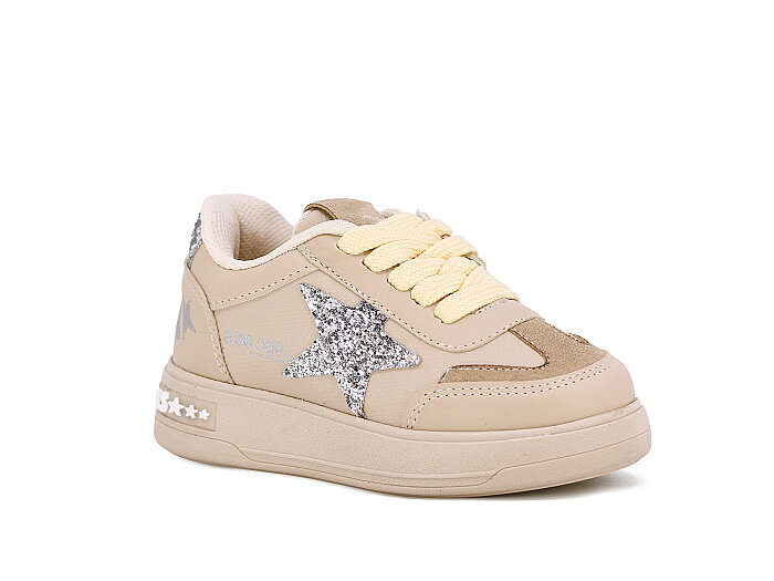 Pro Kids Patik 5006 Cilt Spor Ayakkabı Bej - Gümüş - Pro Kids