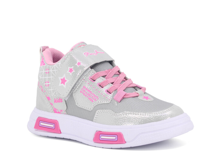 Projunior Filet 2505 Basket Cilt Spor Ayakkabı Gümüş - Pembe - 1