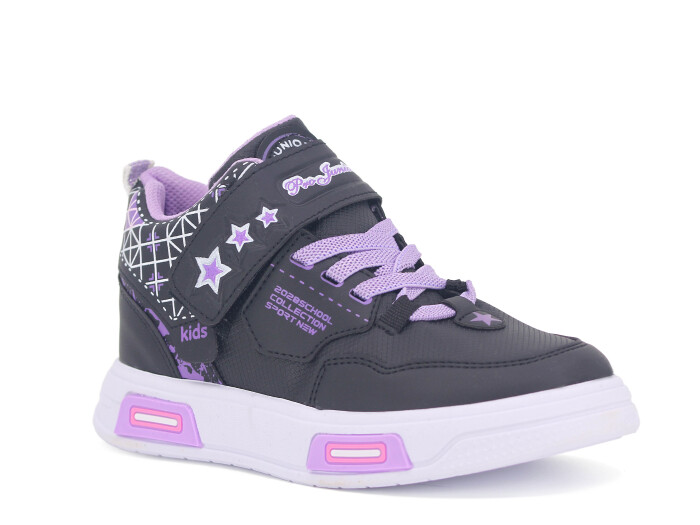 Projunior Filet 2505 Basket Cilt Spor Ayakkabı Siyah - Lila - Projunior