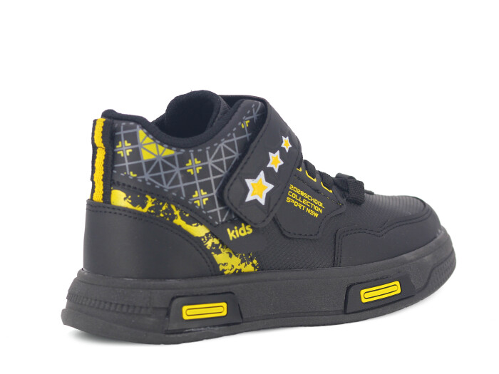 Projunior Filet 2505 Basket Cilt Spor Ayakkabı Siyah - Sarı - 3