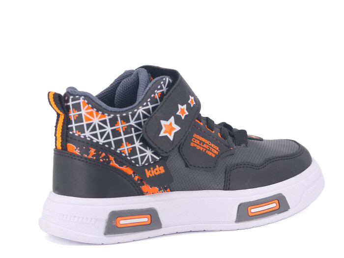 Projunior Filet 2505 Basket Cilt Spor Ayakkabı Siyah - Turuncu - 3