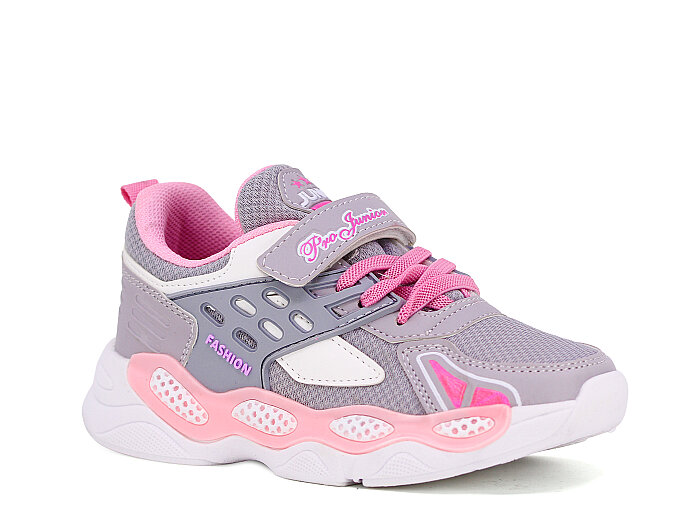 Projunior Filet 2633 Anorak Kutulu Spor Ayakkabı Buz - Gri - Pembe - Projunior