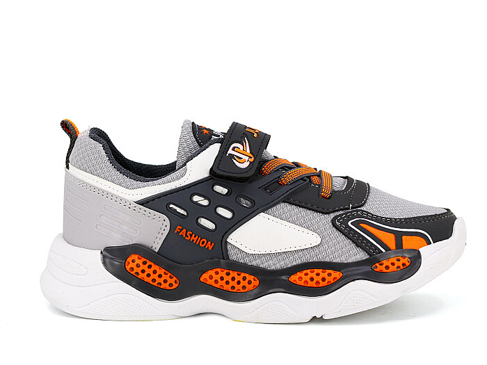 Projunior Filet 2633 Anorak Kutulu Spor Ayakkabı Gri - Füme - Turuncu - 3