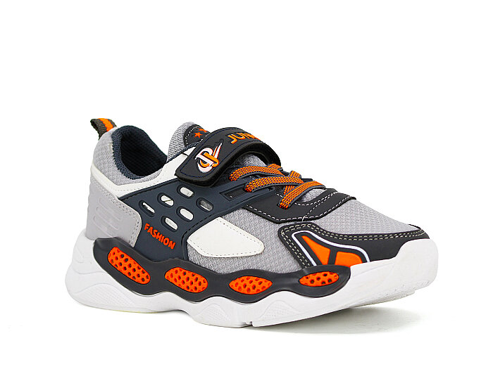 Projunior Filet 2633 Anorak Kutulu Spor Ayakkabı Gri - Füme - Turuncu - Projunior