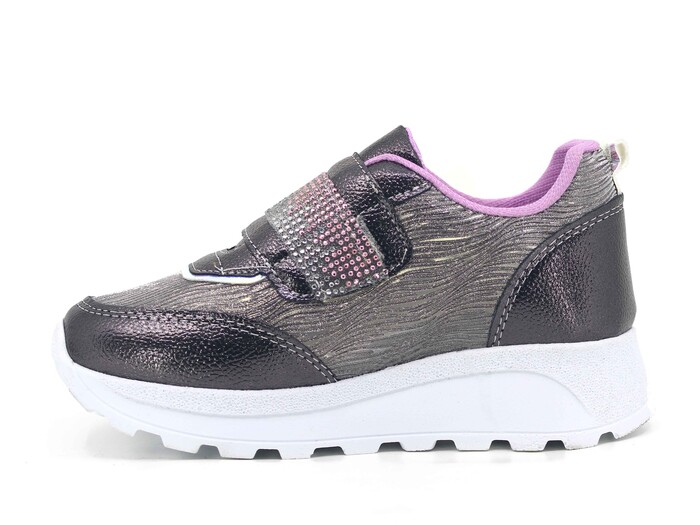 Projunior Filet 2510 Cırtlı Taşlı Spor Ayakkabı Platin - Lila - Projunior (1)