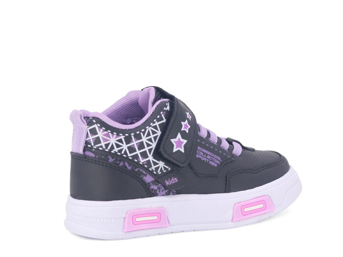 Projunior Patik 2505 Basket Cilt Spor Ayakkabı Siyah - Lila - 3
