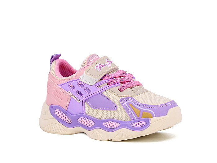 Projunior Patik 2633 Anorak Kutulu Spor Ayakkabı Bej - Lila - Pembe - 1