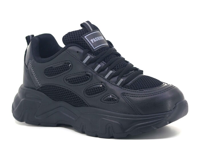 Queen Step Zenne 1001 Anorak Spor Ayakkabı Siyah Rugan - Queen Step