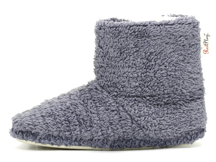 Redplay Zenne Efektli Çizgili Velsoft Ev Botu Koyu Gri - Redplay (1)