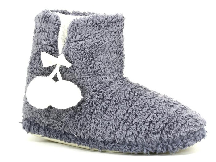 Redplay Zenne Efektli Çizgili Velsoft Ev Botu Koyu Gri - Redplay