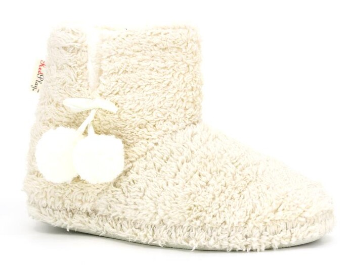 Redplay Zenne Efektli Çizgili Velsoft Ev Botu Krem - Redplay