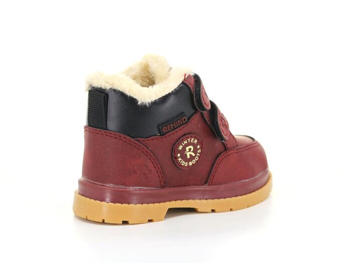 Remind Bebe RM-2029 Çift Cırtlı Peluşlu Erkek Bot Bordo